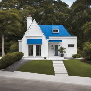 青とホワイトの家